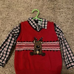 24m toddler boy shirt and vest set